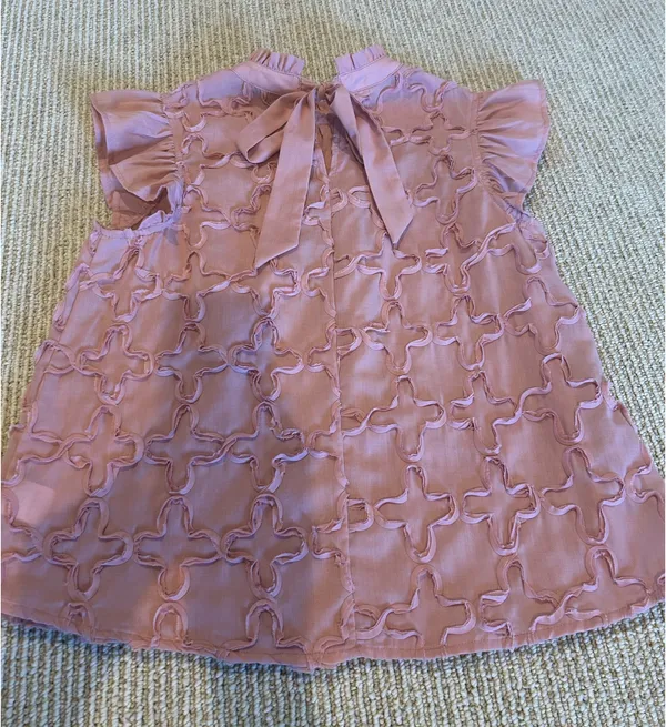 Boutique Voy flutter sleeve rose pink top S - Image 4