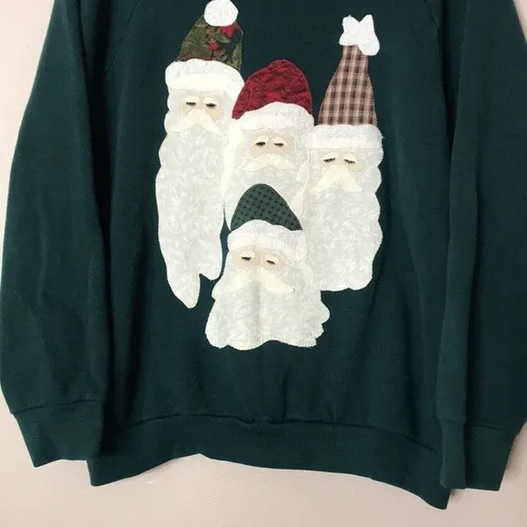 fruit of the loom Santa Clause Father Christmas Fleece Pullover sweater large‎ - Image 3