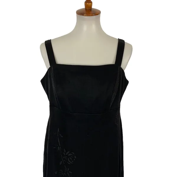 Morgan and Co Black Maxi Dress 15 Vintage Evening Formal Gown Special Occasion - Image 3