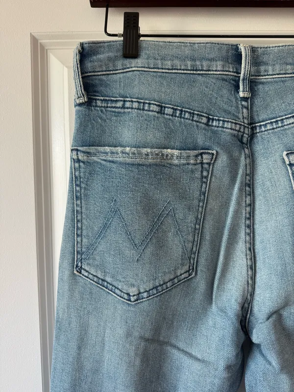 MOTHER High Waisted Rider Ankle Fray Jeans - Image 5