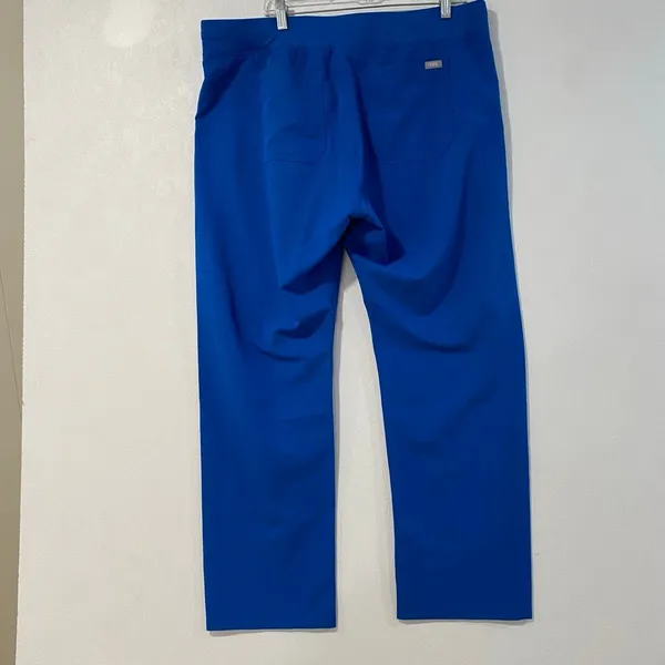 FIGS Technical Collection XL Royal Blue Straight Leg Scrub Pants Drawstring - Image 4