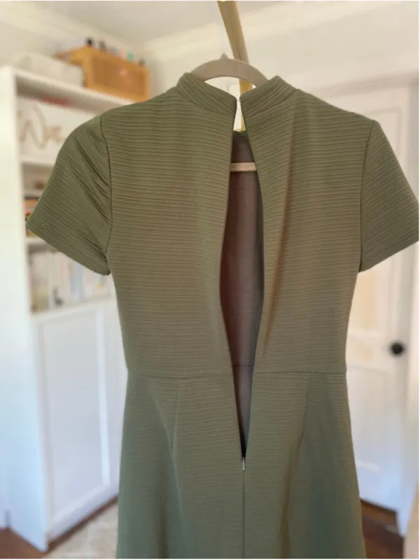 Hutch Mock Neck‎ Mini Dress Olive Green Quiet Luxury Minimalist XS Parisian Boho - Image 4