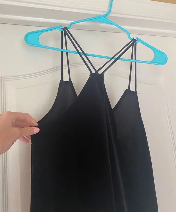 Snap Black Velvet Tank Top - Image 6