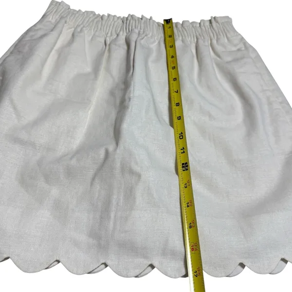 NEW J.‎ Crew Linen Blend Ivory Lined Scallop Hem Skirt Coastal Minimalist 4 - Image 10