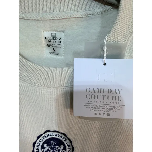 Penn State University Old Main Graphic Crewneck Sweatshirt Tan Small Collegiate - Image 4