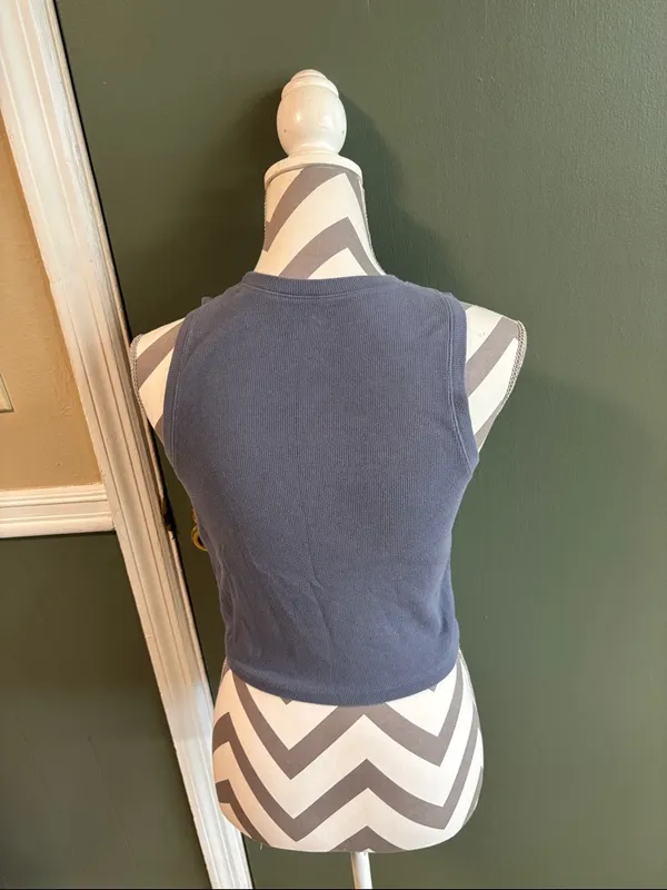 Hollister Ribbed Tank Top in Slate Blue - Image 2