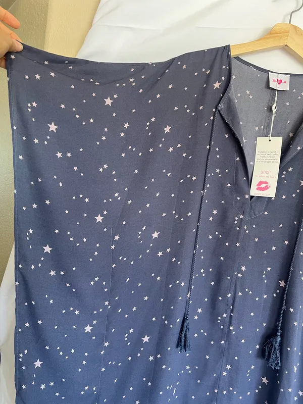 Y2K Buddy Love Gray Star-Print High low Dress - Image 3