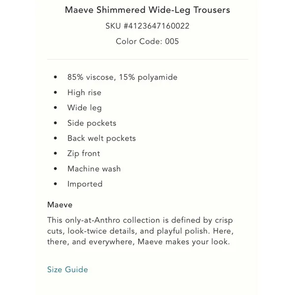 Anthropologie Maeve Shimmer Wide-Leg Trousers - Image 5
