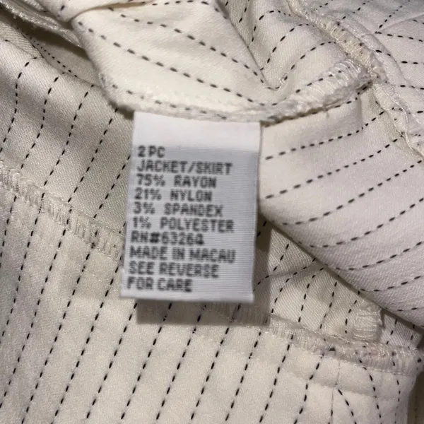 Dressbarn Pinstripe Suit Skirt Blazer SZ 6 Career Office Professional 90s - Image 6