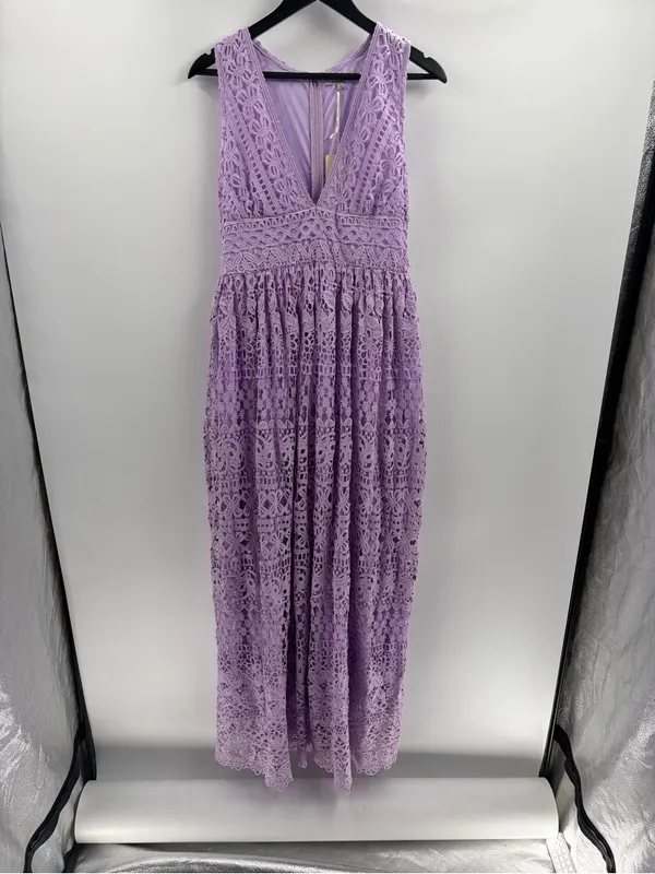The clothing company purple v-neck lace bohemian maxi dress size large NWT - Image 2