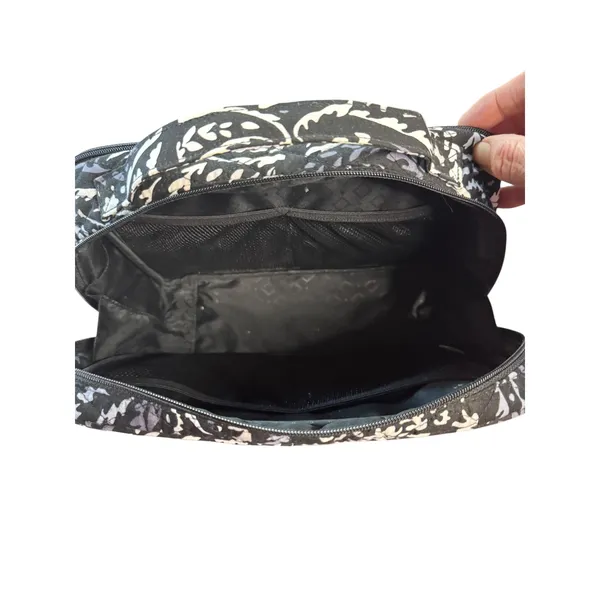 Vera Bradley Train Case Cosmetic‎ Makeup Bag Travel Organizer Black Paisley - Image 6