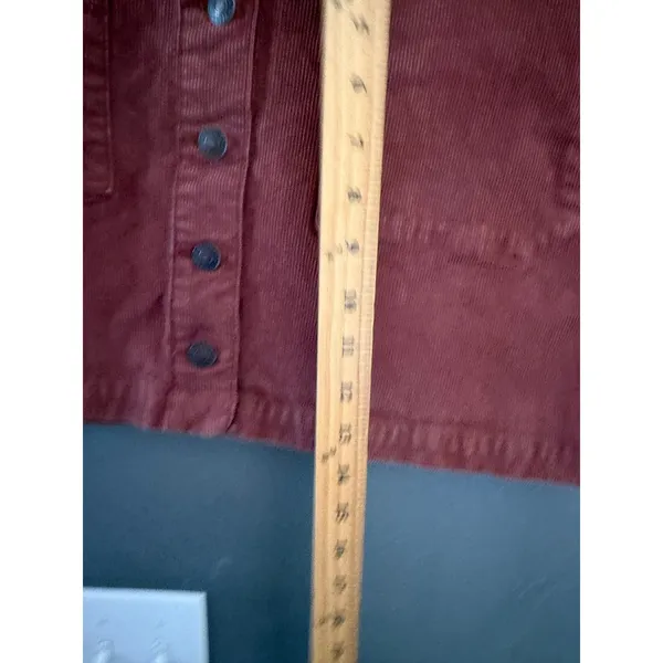 American Eagle‎ Rust Brown Corduroy Super Hi-Rise Button Front Mini Skirt 10 - Image 5