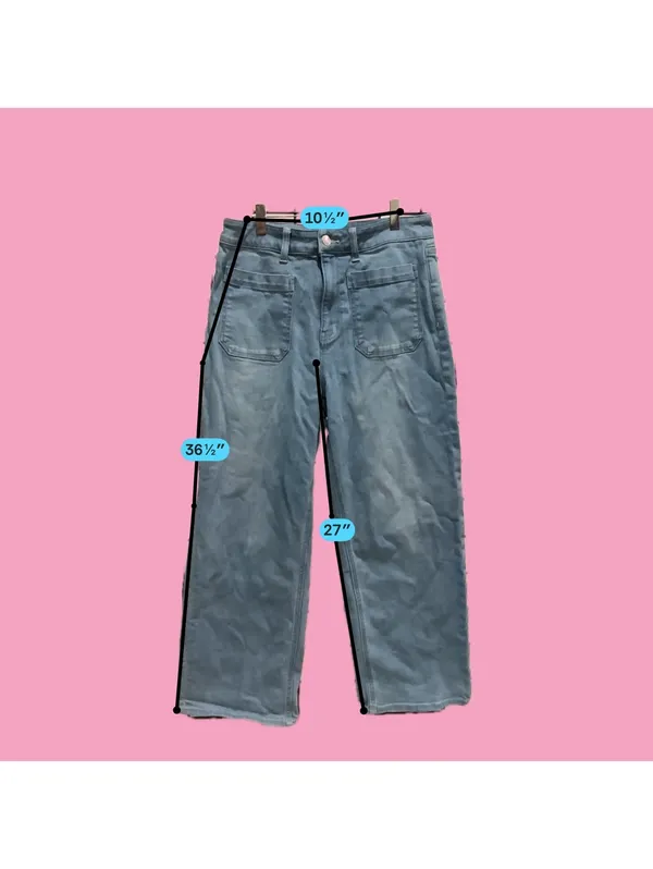 Quince Women's Light Blue Wide-Leg Denim Jeans Size 30 - Image 3