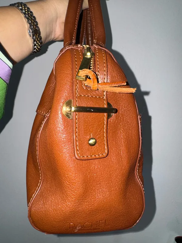 Rachel Roy Brown Leather Satchel Handbag - Image 4