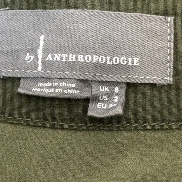 Anthropologie Army Green Cotton Blend Shirt Jacket w/ Copper Sequins Size 2 - Image 7