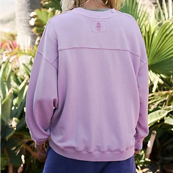 Free People All Star Solid Pullover in Jam Jewel Pink / Purple - NWT - Image 2