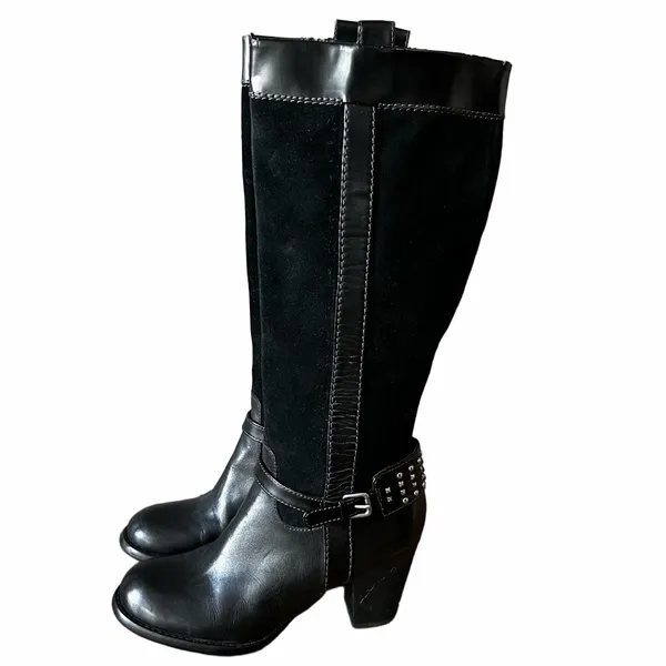 Naturalizer Women's Glassy Tall Leather Suede Heeled Boot Size 7.5 #B1815A - Image 4