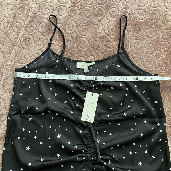 Pink Rose Black Star Cropped Cami Size Large NWT - Image 8