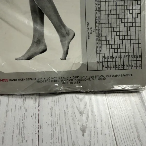 Christian Dior 4478 L'ALLURE Ultra Sheer Panty Top Crystal Gray Size‎ 2 Vintage - Image 10