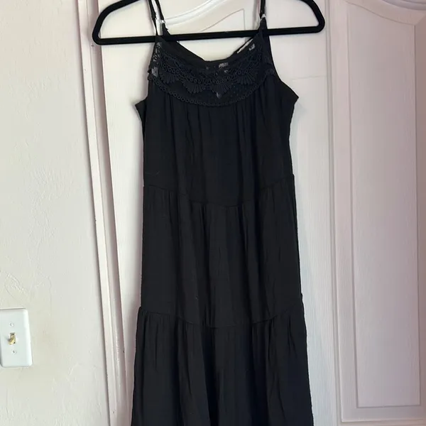 Black Maxi Sundress with Spaghetti Straps - Image 4