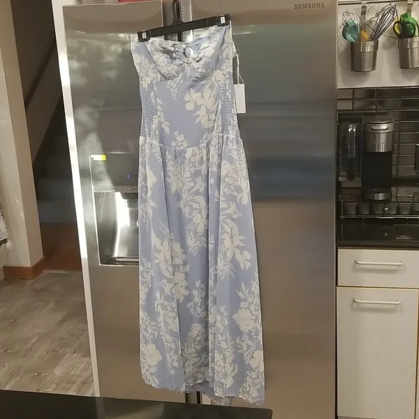 💕REFORMATION💕 Eleni Dress ~ Aliso Blue Floral Print 10 NWT - Image 7