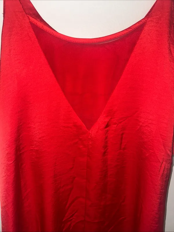 Auden Women’s Red Satin Pajama Chemise Size S - Image 5