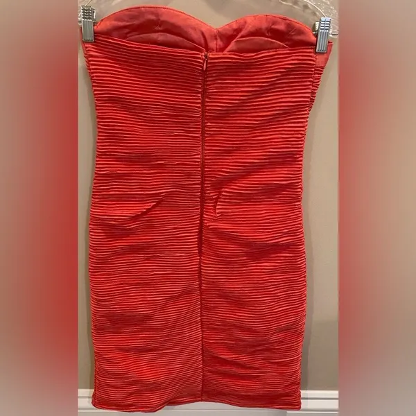 Daisy Coral Strapless Tube Top Mini Short Dress Women's Sz Medium - Image 2
