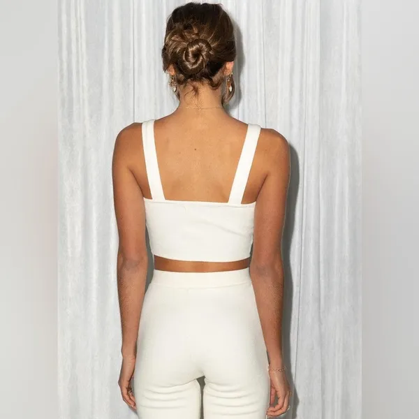 Peppermayo NWT Jaide Organic Cotton Rib Corset Top - Ivory - L - Image 6