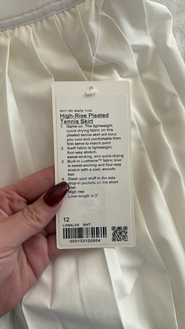 Lululemon Tennis Skirt White - Image 4