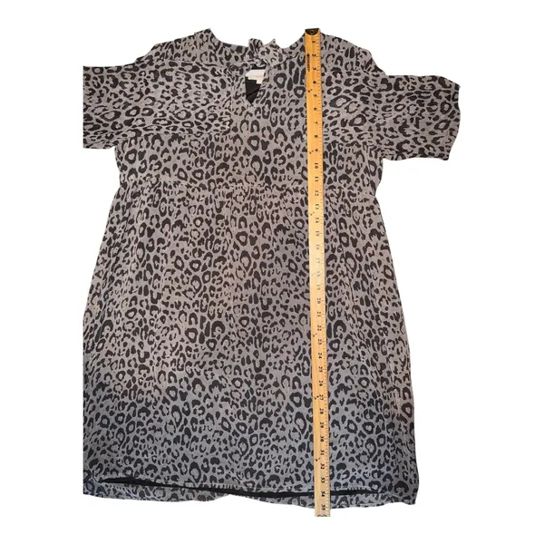 Loft Gray/Black Leopard‎ Print Babydoll Dress, Medium - Image 7