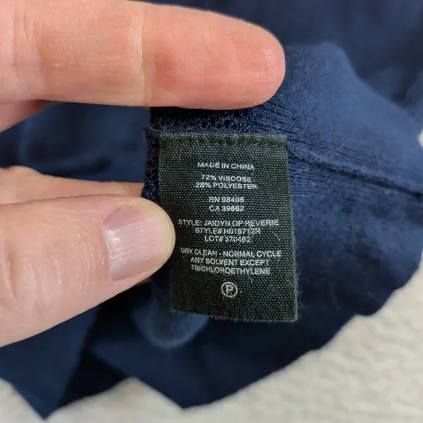 Theory Jaidyn OP Reverie Navy Blue Textured Knit Crew Neck Sweater Small H018712 - Image 5