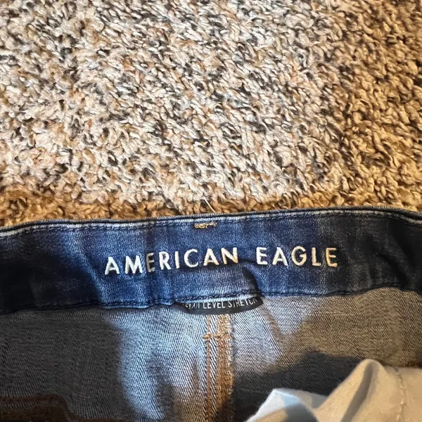 American Eagle Curvy High Rise Jegging Jeans 4‎ Dark Wash Distressed Next Level - Image 2