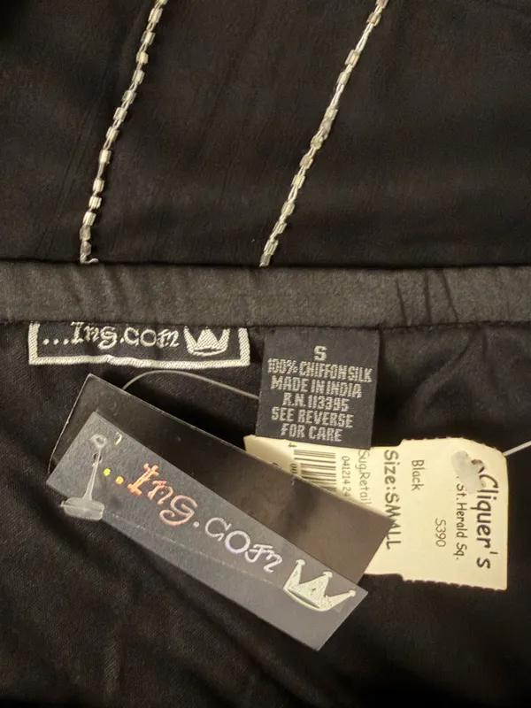 Vintage Black Chiffon Beaded & Sequins Skirt - Image 7