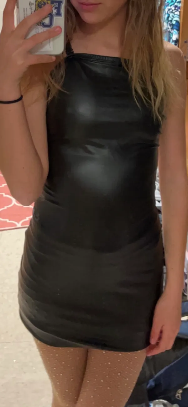 Black Leather Dress Size XS - Image 3