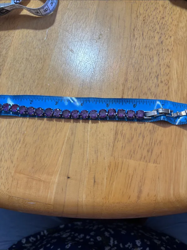 Purple Crystal Tennis Bracelet - Image 2