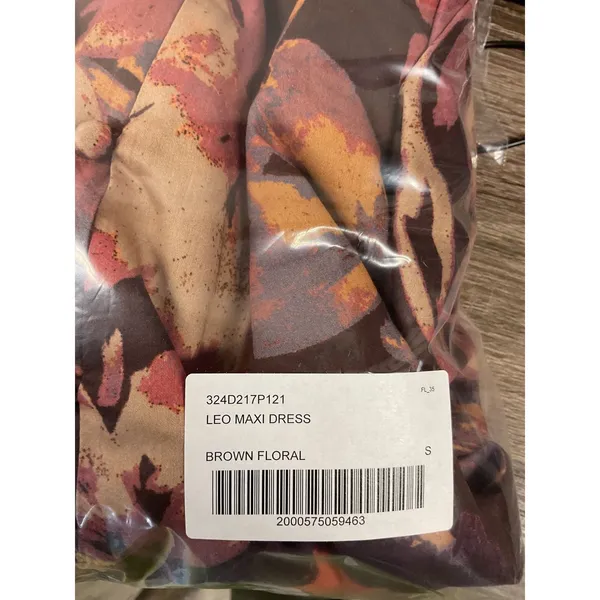 Allison New York Womens Leo Maxi Dress Brown Floral Smocked Cotton Small - Image 5