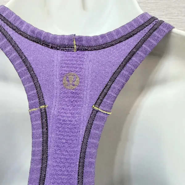 Lululemon Swiftly Tech Racerback Tank Top Purple Heathered Size 6 Seamless Slim - Image 3