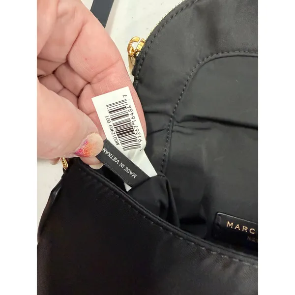 Marc Jacobs Crossbody Bag Black Nylon Leather Trim Gold Hardware OS - Image 14