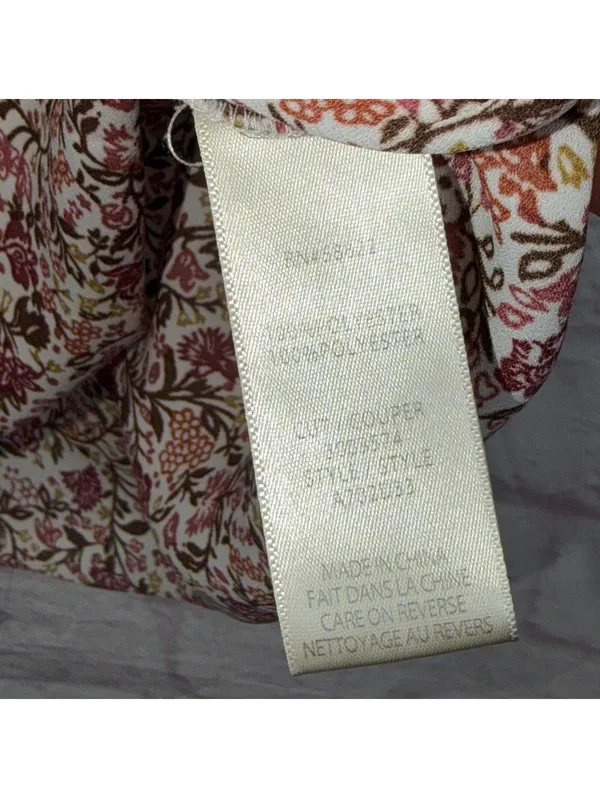 Max Studio Floral Smocked Peasant Blouse Size Large - Image 7