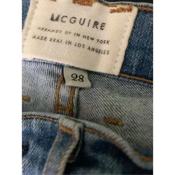 McGuire Denim McGuire Ibiza Crop Step Hem Jeans Racer Side Stripe Style 5b women's size 28 - Image 4