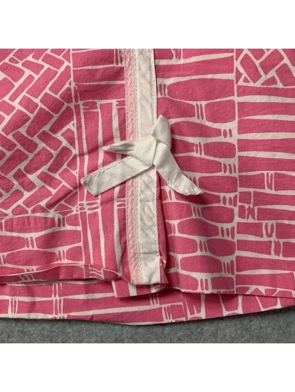 Women's Lilly Pulitzer 78399 Pink & White SKORT Size 10 Shirt Shorts Feminine - Image 10