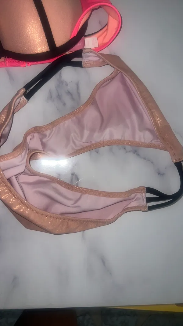Victoria's Secret Hot pink/Black/ Rose Gold Women's Bikini Set 36B/M - Image 4