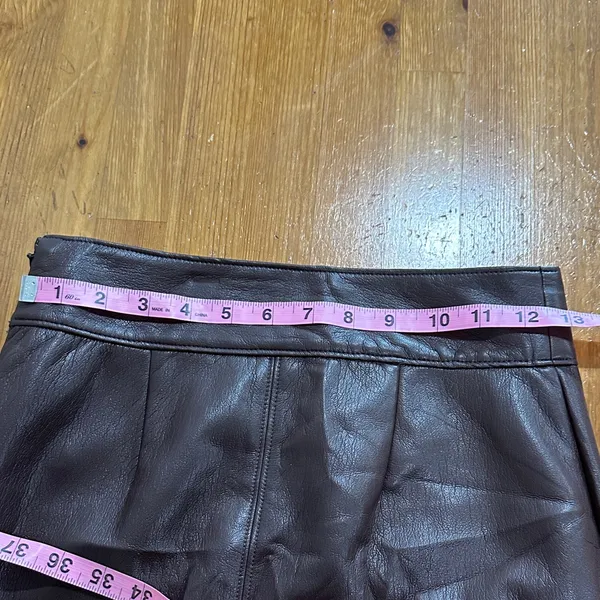 Babaton Brown Vegan Leather Pencil Skirt - Image 10