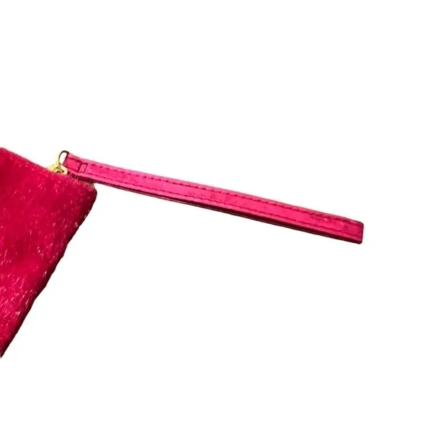 Ipsy Small Cosmetic Bag Bright Pink Gold Zipper Textured Hair FLAWED‎ 7"x4.5" - Image 7