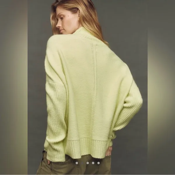 Anthropologie Maeve Gretchen Mock Neck Cozy Sweater Yellow Wool Blend‎ - Image 5