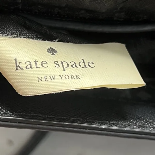Kate Spade Crossbody Bag Black Purse Gold Chain Detail Snap Cow Hide Leather - Image 16