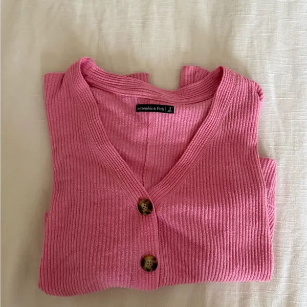 Abercrombie & Fitch Pink Ribbed Cardigan - Image 3