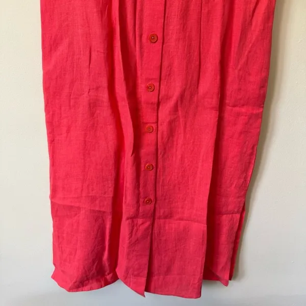 Maje Size 38 Cutout Twisted 100% Linen Midi Shirt Dress‎ - Image 9