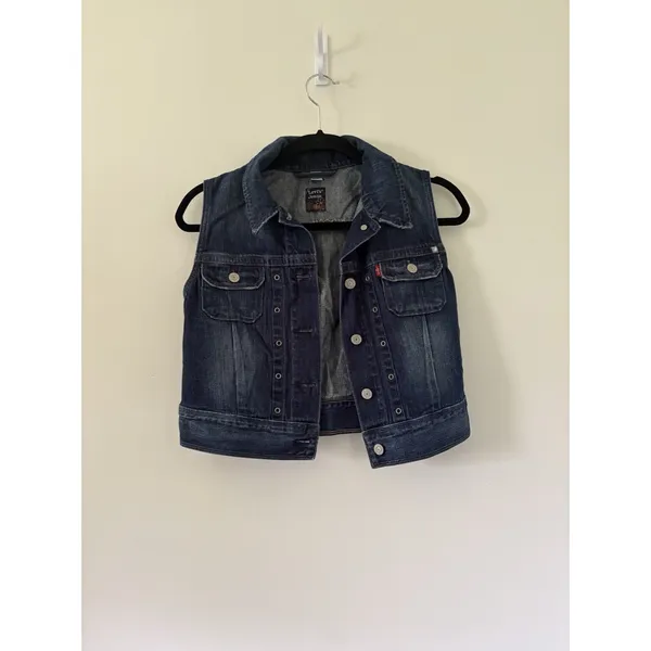 Vintage Y2K Levi’s Jeans Rivet Grommet Denim Best Dark Wash Size M Runs Small - Image 2