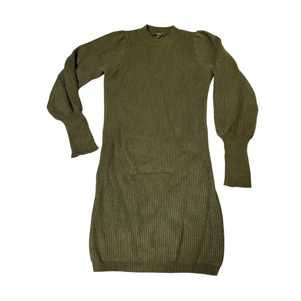 Lulus Size Small Loving You Fondly Olive Green Ribbed Knit Sweater Dress FLAW - Image 3